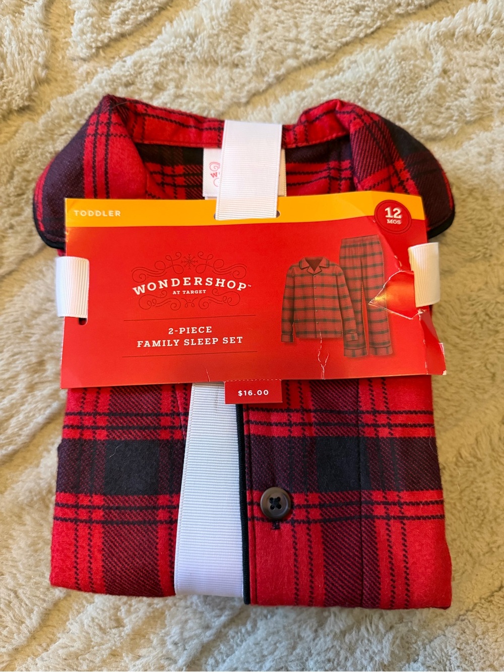 Wondershop Red and Black Plaid Toddler 2-Piece Pajama Set